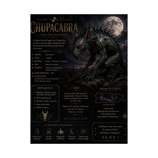 Satin Poster — "Chupacabra" Mythology Art Print (210gsm)
