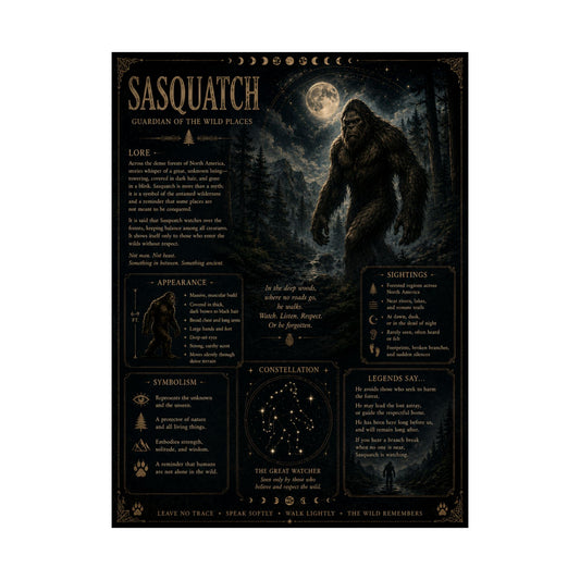 Satin Poster — "Sasquatch" Mythology Art Print (210gsm)