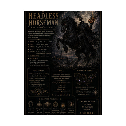 Satin Poster — "Headless Horseman" Mythology Art Print (210gsm)