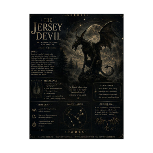 Satin Poster — "The Jersey Devil" Mythology Art Print (210gsm)