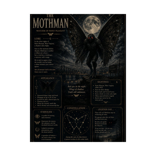 Satin Poster — "The Mothman" Mythology Art Print (210gsm)