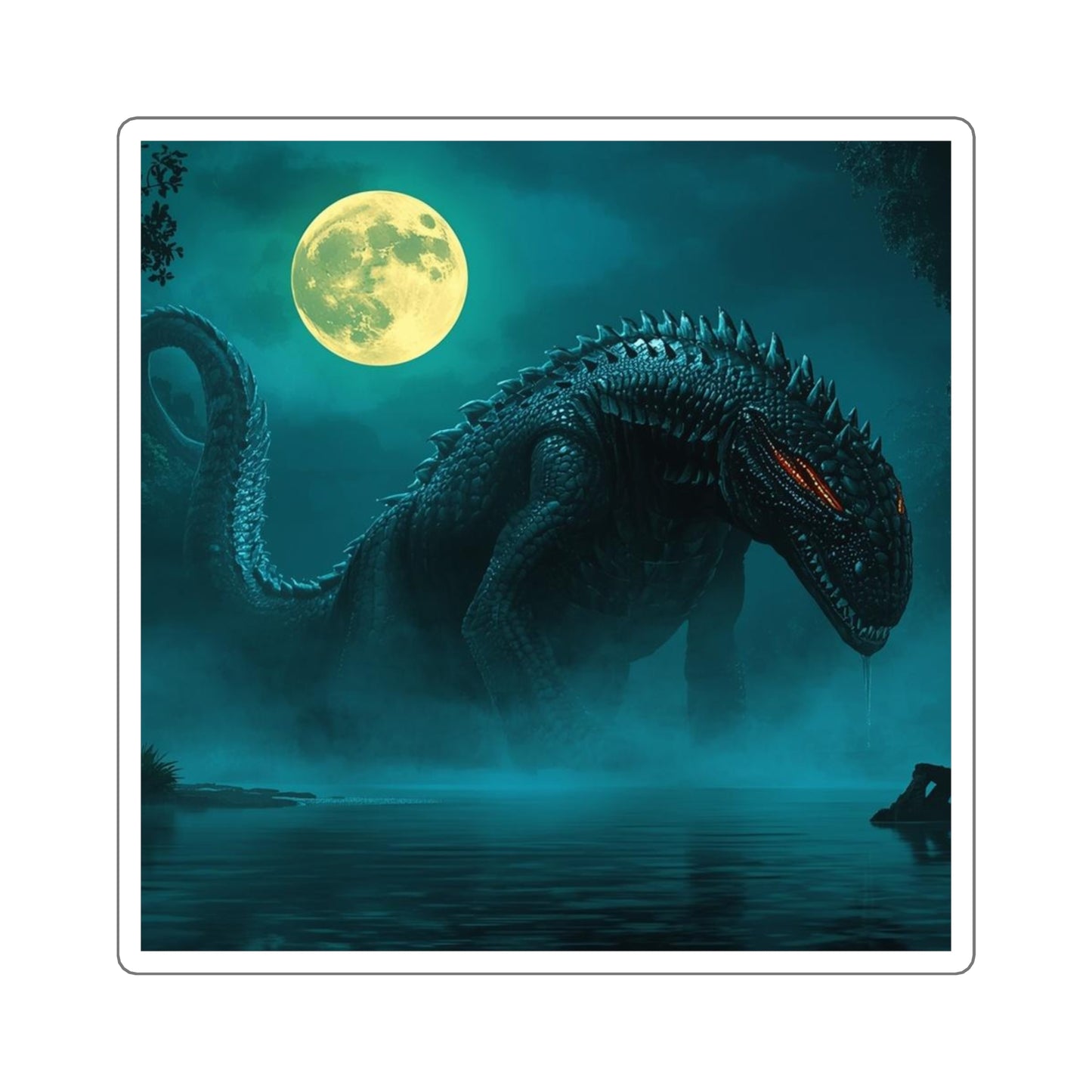 Celestial Cryptid Sticker — Mokele-Mbembe