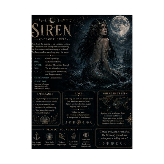 Satin Poster — "Siren" Mythology Art Print (210gsm)