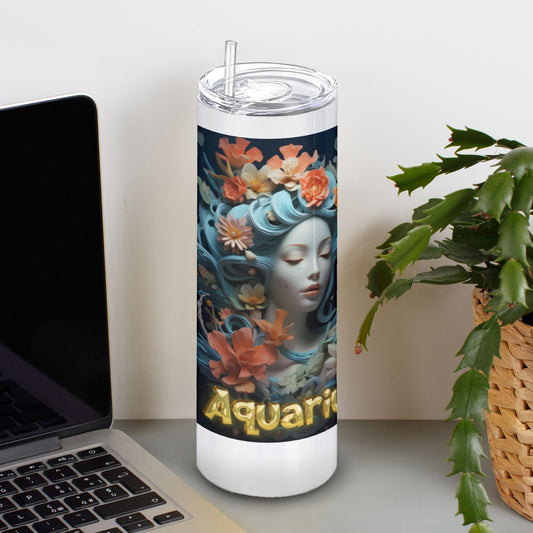Tumbler With Straw-Aquarius